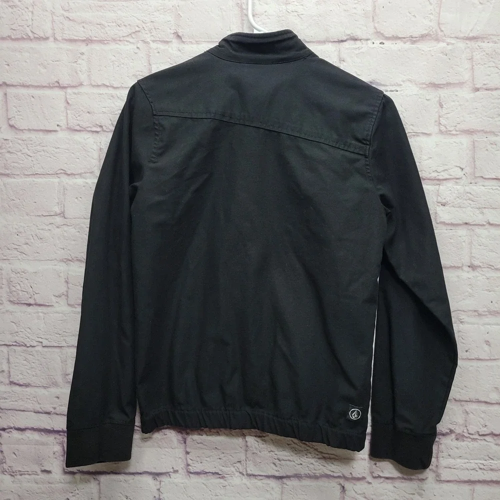 Y2K Volcom Youth‎ Size M Black Bomber Jacket Skater Grunge Zip Casual Streetwear